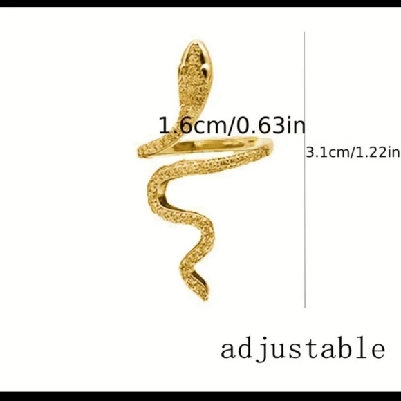 NEW Chic Wrap Rhinestone Silver Snake Ring - Picture 10 of 10